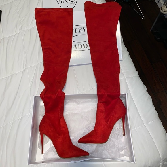 Steve Madden Shoes - Steve Madden Dominique Red Thigh High Boots